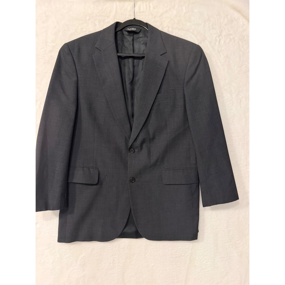 Jos. A. Bank Mens 41R Wool Blazer Charcoal Gray Micro Check Suit Jacket 41 R